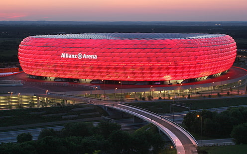 Allianz Arena, Мюнхен, Германия, арена Allianz, стадион, HD обои HD wallpaper