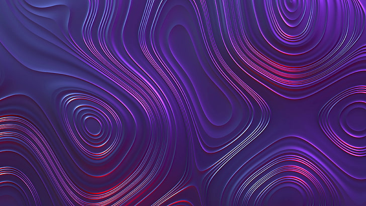 pittura astratta viola e rossa, linee astratte, ondulate, turbinio, turbinii, rendering, forme, arte digitale, Sfondo HD