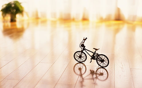 ブラックBMXバイクミニチュア、自転車、おもちゃ、 HDデスクトップの壁紙 HD wallpaper