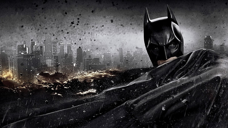 Illustration de Batman, Batman, The Dark Knight Rises, films de Christopher Nolan, Christian Bale, Fond d'écran HD