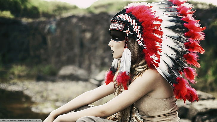 головной убор индийских женщин коренных американцев, HD обои