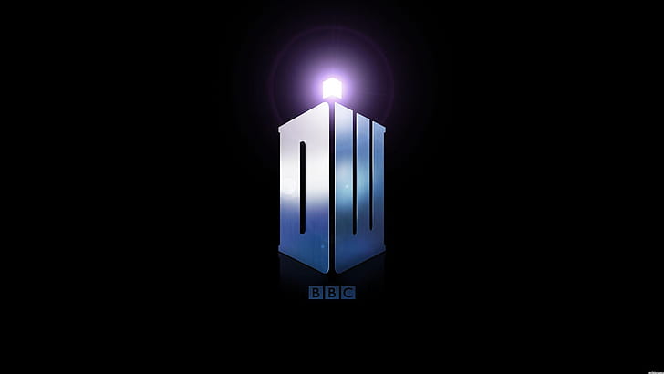 Doctor Who Logo HD, dw bbc logo, bbc, czarny, niebieski, doctor who, dr who, dw, logo, Tapety HD