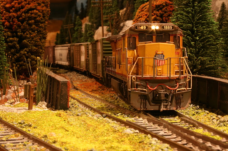miniatura, modelo, modelo de tren, ferrocarril, juguete, pistas, tren, trenes, Fondo de pantalla HD