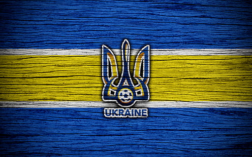Piłka nożna, Reprezentacja Ukrainy w piłce nożnej, godło, logo, Ukraina, Tapety HD HD wallpaper