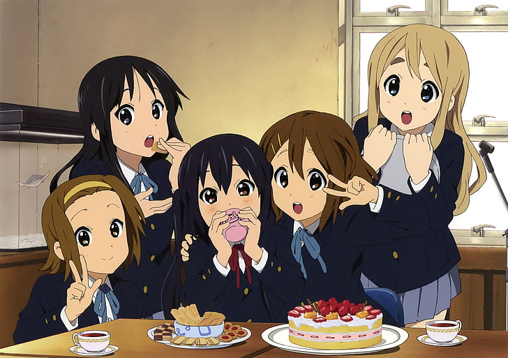 K-ON !, Akiyama Mio, Nakano Azusa, Kotobuki Tsumugi, Tainaka Ritsu, Hirasawa Yui, Anime-Mädchen, Anime, HD-Hintergrundbild