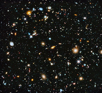 galaxy digital wallpaper, space, stars, Deep Space, Hubble Deep Field, HD wallpaper HD wallpaper