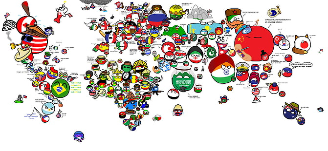 ilustracja mapy świata, okręgi, kraj, Francja, Anglia, Niemcy, Szkocja, Indie, Meksyk, Kanada, polityka, Europa, Włochy, Wielka Brytania, Chiny, Azja, Afryka, Belgia, USA, flagi, Ameryka, Rosja, Irlandia, Holandia, Hiszpania, Kazachstan, Brazylia, Ukraina, Turcja, symbole, to nie pasuje ..., maskotki, mapa polityczna, Holandia, Argentyna, Wenezuela, Tapety HD HD wallpaper