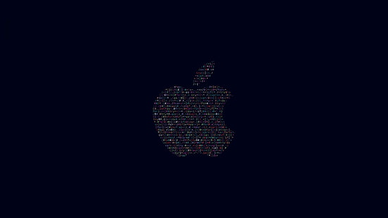 Apple, logo Apple, codice, sfondo scuro, nero, minimo, HD, 4K, Sfondo HD HD wallpaper
