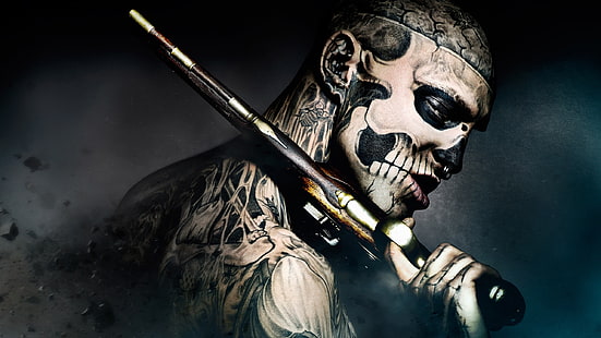 пистолет, филм, човек, татуировка, изрод, 47 Ронин, HD тапет HD wallpaper