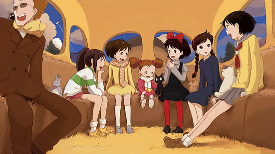 Min granne Totoro Kikis Delivery Service Studio Ghibli Castle in the Sky Spirited Away, HD tapet HD wallpaper
