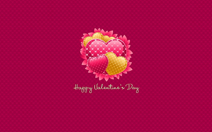 Happy Valentines Day wallpaper, valentines day, inscription, congratulation, hearts, pink background, HD wallpaper