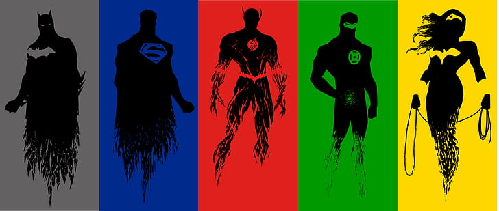 Justice League, héros, Superman, Green Lantern, Flash, DC Comics, Wonder Woman, Batman, collage, Fond d'écran HD