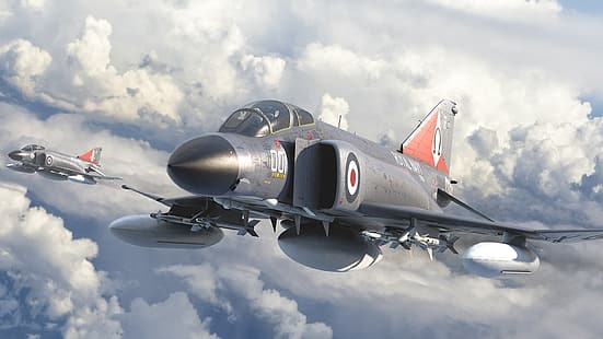 Jagdbomber, Doppel, dritte Generation, McDonnell Douglas F-4 Phantom II, Langstreckenjäger, HD-Hintergrundbild HD wallpaper