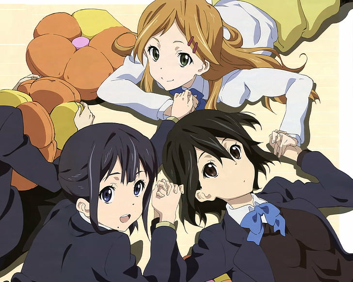Anime Girls, Inaba Himeko, Kiriyama Yui, Kokoro Connect, Nagase Iori, Sfondo HD