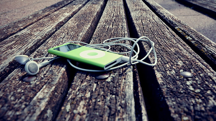 зеленый iPod shuffle, доска, iPod, магазин, HD обои