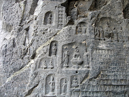gray stone formation, longman grottoes, caves, embossed, wealth, HD wallpaper HD wallpaper