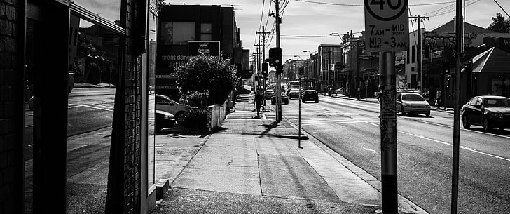 jalan, hitam, trotoar, Wallpaper HD