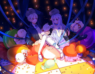 mafumafu, kafuu chino, kleid, crossover, anime, HD-Hintergrundbild HD wallpaper