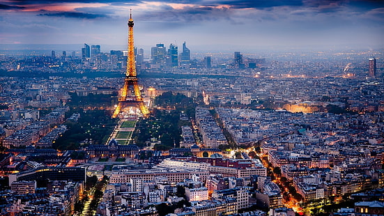 都市、パリ、フランス、パノラマ、都市景観、エッフェル塔、 HDデスクトップの壁紙 HD wallpaper