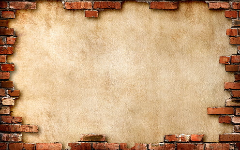 fond, mur, brique, marron, Fond d'écran HD HD wallpaper