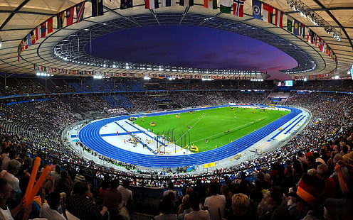 стадион, Берлин, люди, легкая атлетика, HD обои HD wallpaper