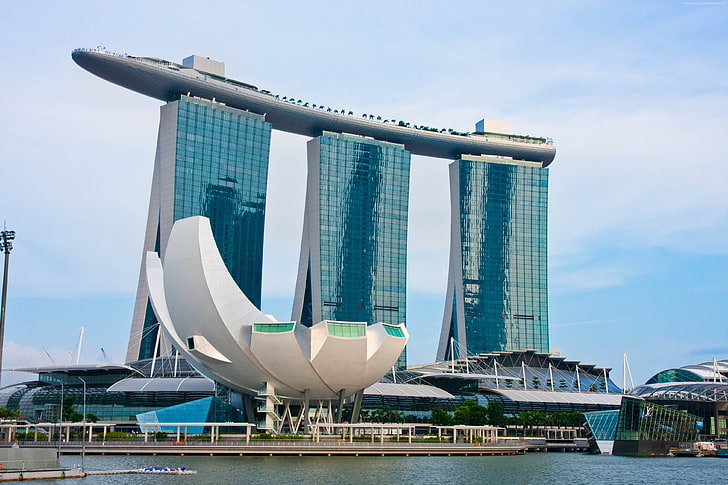voyage, réservation, Marina Bay Sands, casino, piscine, Singapour, hôtel, Fond d'écran HD