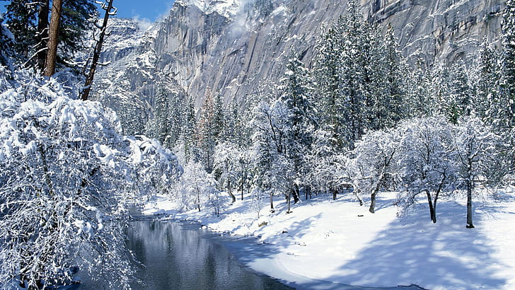 自然冬雪木丘湖1920x1080自然湖HDアート、冬、自然、 HDデスクトップの壁紙