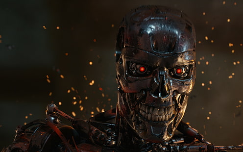 Captura de pantalla de la película Terminator, T-800, endoskeleton, Terminator Genisys, Fondo de pantalla HD HD wallpaper