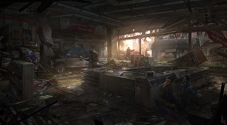 brown wooden framed glass top table, The Last of Us, concept art, video games, HD wallpaper