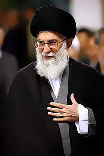 copricapo da uomo con turbante nero, dittatori, anziani, iraniano, uomini, politica, figura politica, Sfondo HD HD wallpaper