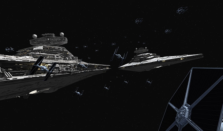 gray spaceship illustration, Star Wars, HD wallpaper