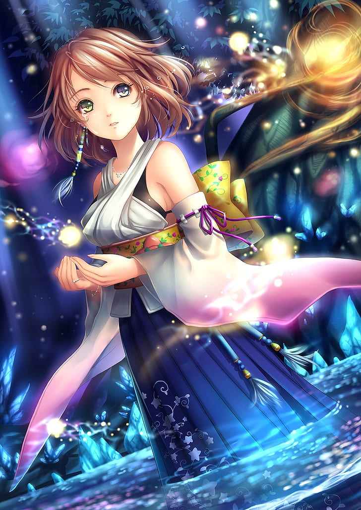 Yuna, Final Fantasy X, Final Fantasy, heterochromia, HD wallpaper
