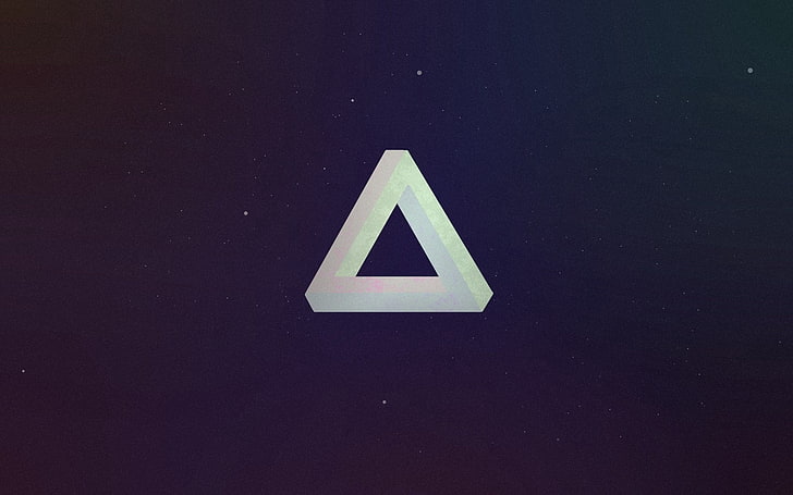triangle gris logo ullustration, triangle, forme, lumière, foncé, Fond d'écran HD