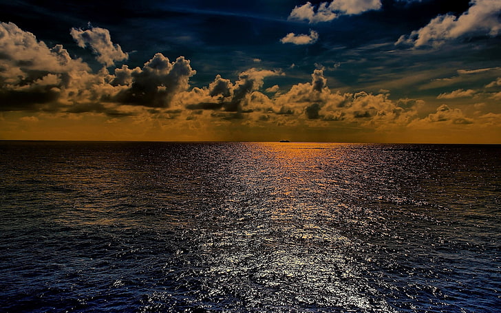 الطبيعة ، البحر ، الظلام ، التنقيح ، تصحيح الألوان، خلفية HD