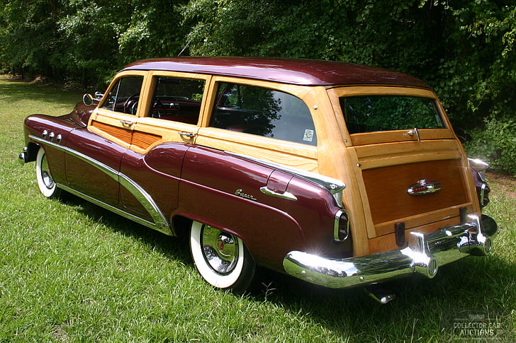 1952، 263ci، buick، سيارات، كلاسيك، إستيت، ريترو، مستقيم 8، عربة، خلفية HD