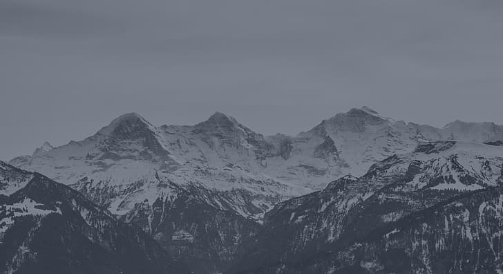 puncak gunung, salju, pemandangan, Wallpaper HD