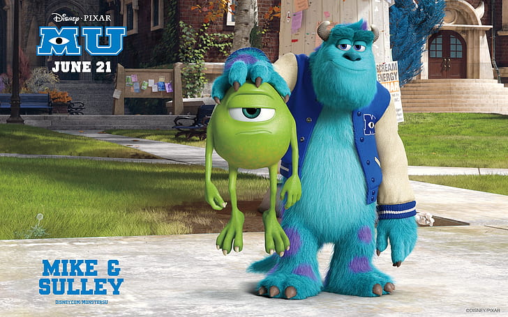Monsters University Official HD, Disney Pixar Monster University poster, филми, чудовища, университет, pixars, официален, HD тапет