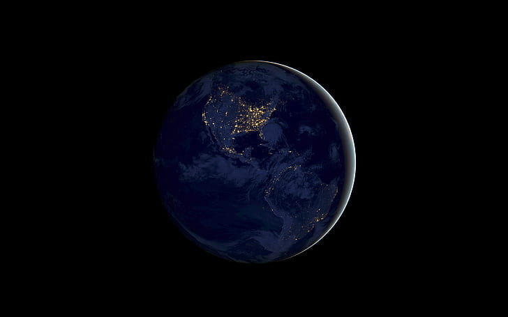 Earth Night iOS 11 스톡 HD, 밤, 지구, 스톡, iOS, HD 배경 화면