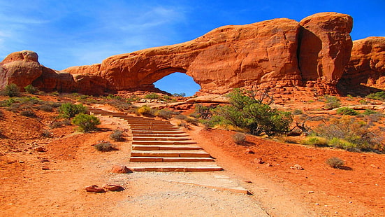 خلفيات جميلة من Red Rock Arches National Park يوتا الولايات المتحدة الأمريكية 2560 × 1440، خلفية HD HD wallpaper