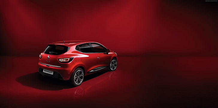 Renault Clio, red, hatchback, HD wallpaper