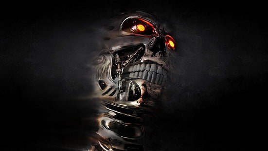 Endoskeleton, tengkorak, Terminator, Wallpaper HD HD wallpaper