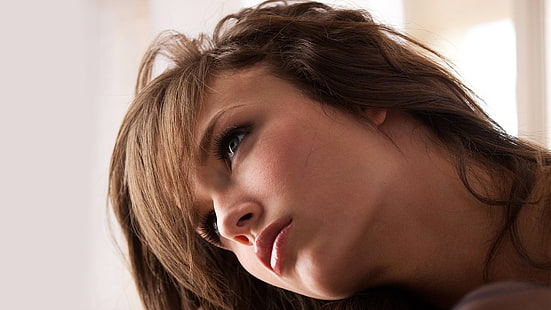 Malena Morgan, wajah, bibir, mata biru, mata, berambut cokelat, wanita, Wallpaper HD HD wallpaper