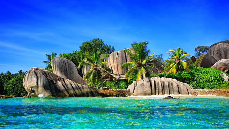 Anse Source d'Argent Beach, La Digue, Seychelles, Isole, Sfondo HD