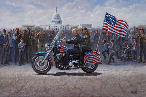 جون ماكنوتون ، دونالد ترامب ، رئيس الولايات المتحدة ، ماجا رايد، خلفية HD HD wallpaper