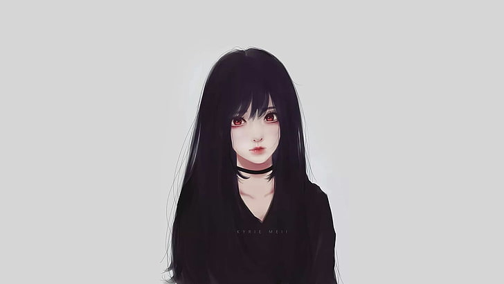 anime, anime girls, black hair, Kyrie Meii, HD wallpaper