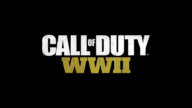 черен фон с наслояване на текст, Call of Duty WWII, видео игри, HD тапет
