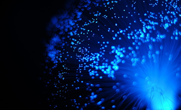 Fiber Optics Lighting, blaue Lichter Tapete, Aero, Schwarz, Beleuchtung, Fiber, Optik, HD-Hintergrundbild