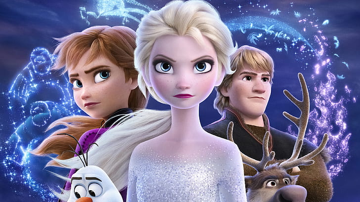 Película, Frozen 2, Anna (Frozen), Elsa (Frozen), Kristoff (Frozen), Olaf (Frozen), Sven (Frozen), Fondo de pantalla HD