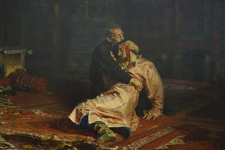 ศิลปะแบบดั้งเดิมงานศิลปะแบบดั้งเดิมภาพวาด Ivan the Terrible และ His Son Ivan Ilya Repin กระดาษ, วอลล์เปเปอร์ HD