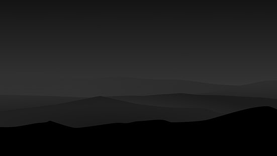 Nacht, Berge, Dunkel, Landschaft, 8K, 4K, Minimal, HD-Hintergrundbild HD wallpaper